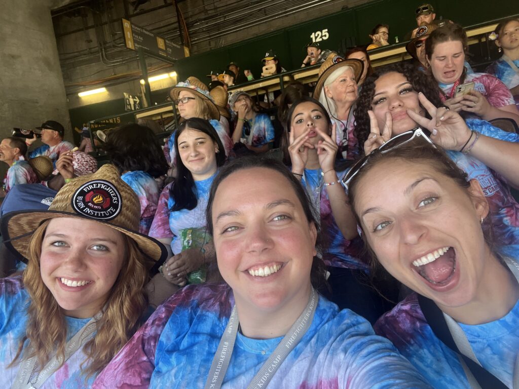 Girls section at A's baseball game